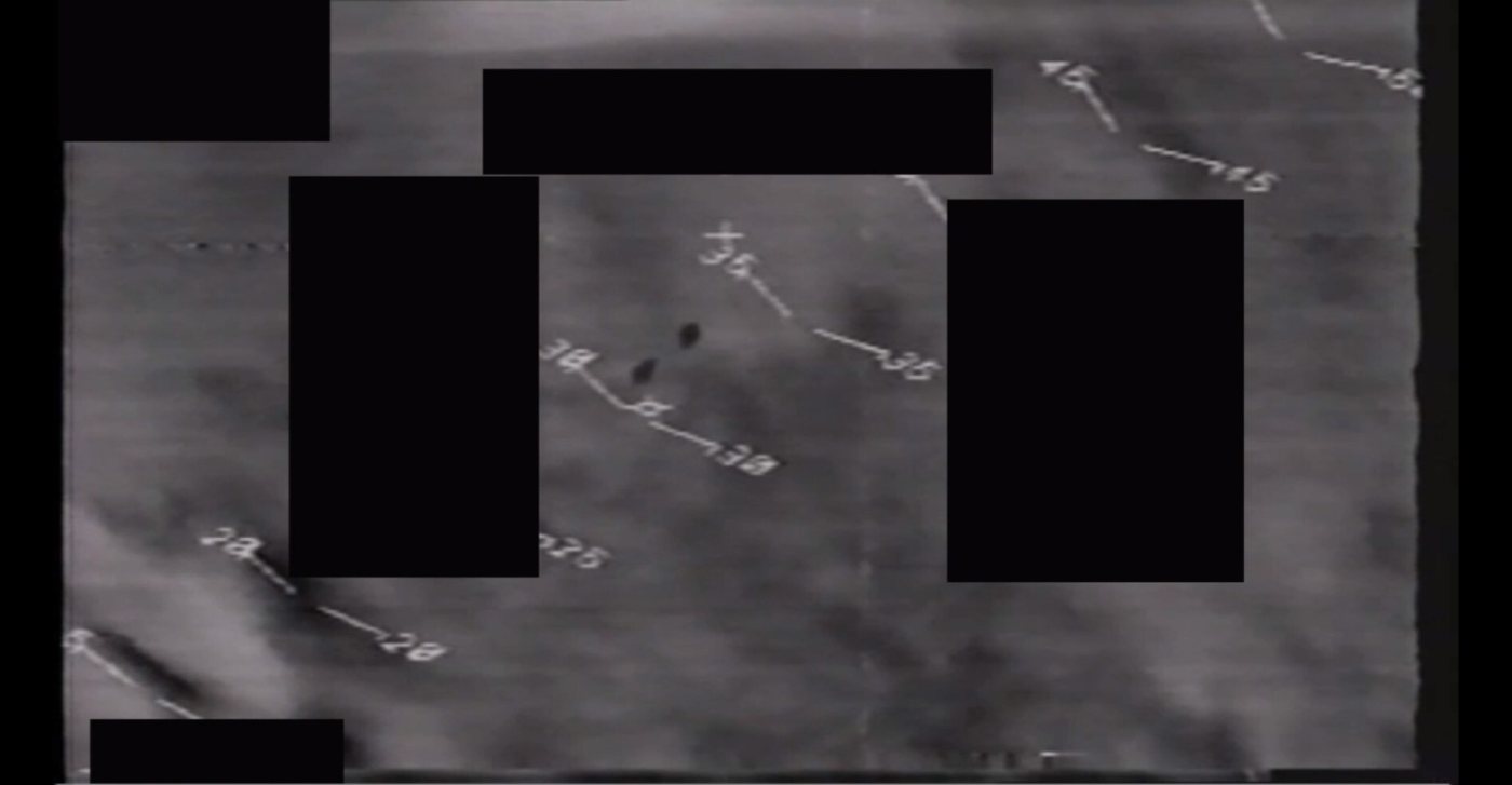 Image extraite d'une vidéo infrarouge montrant deux zones de contraste — ouest des États-Unis, 1996 — pièce DOW-UAP-PR113