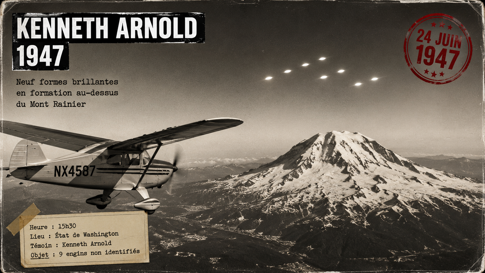 Kenneth Arnold 1947 : l'observation qui a inventé les « soucoupes volantes »