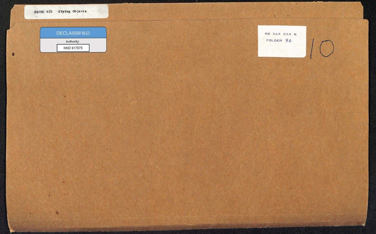 Dossier du panel scientifique consultatif de la CIA sur les objets volants non identifiés, 1952-1953 — pièce CIA-UAP-002