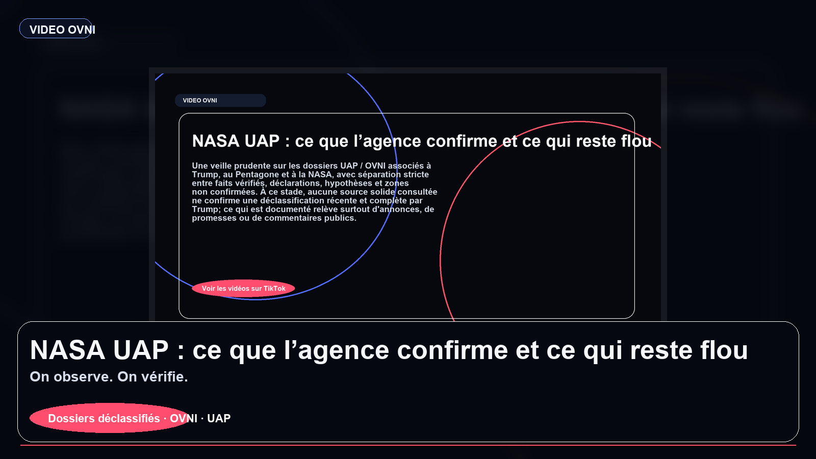NASA UAP : ce que l’agence confirme et ce qui reste flou