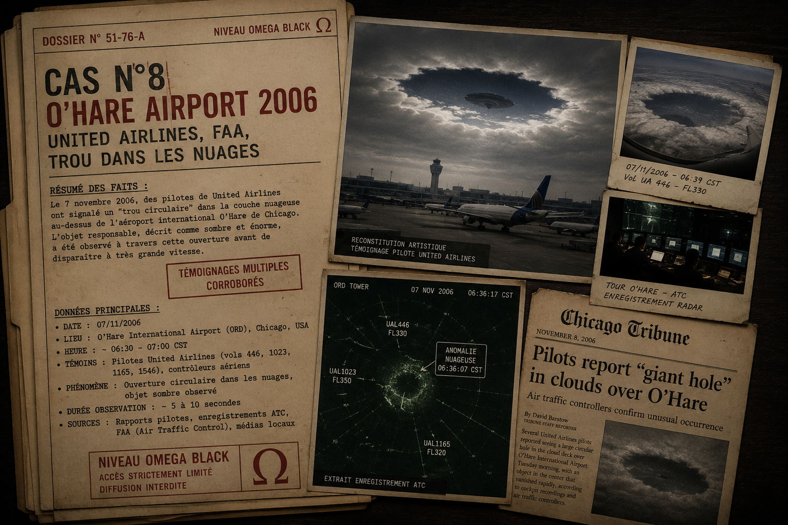 O'Hare 2006 : l'objet qui a percé un trou dans les nuages au-dessus de l'aéroport de Chicago